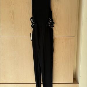 A.L.C. Black Sleeveless Jumpsuit with Grommet Side Straps